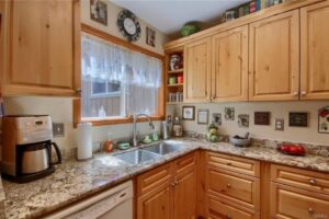 kitchen with wood cabinets