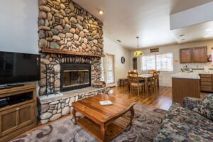 living room seating with fireplace