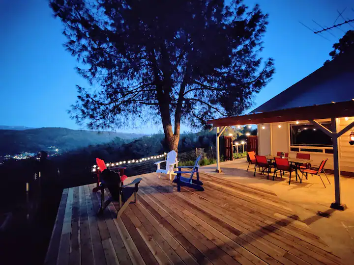 deck with outdoor seating and dining