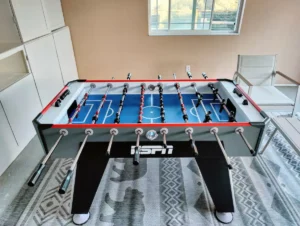 garage with foosball table