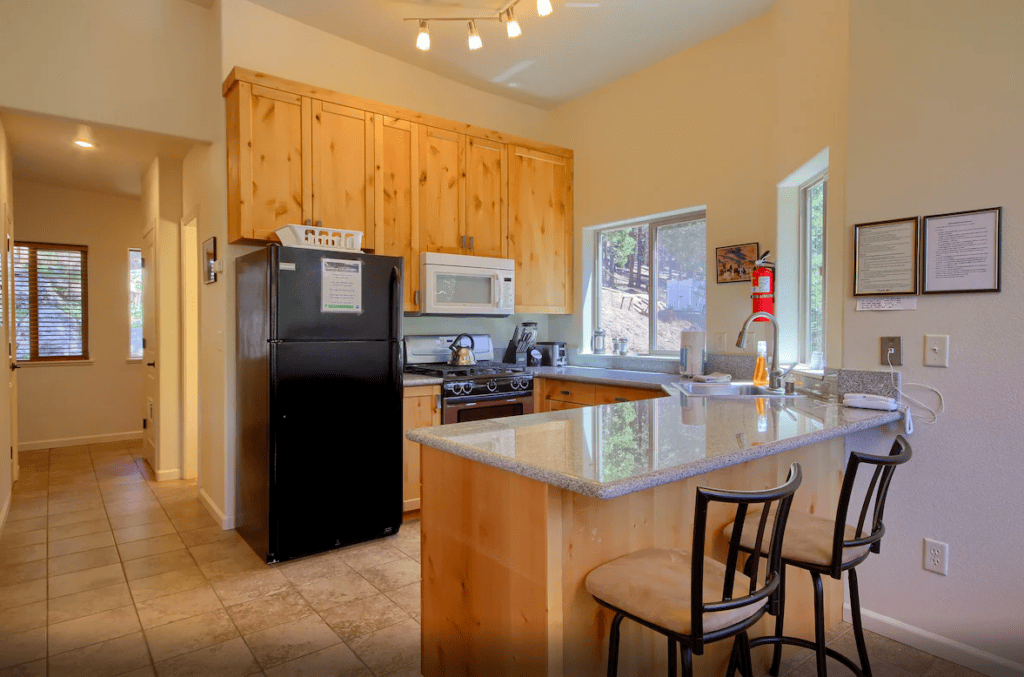 kitchen with wooden cabinets