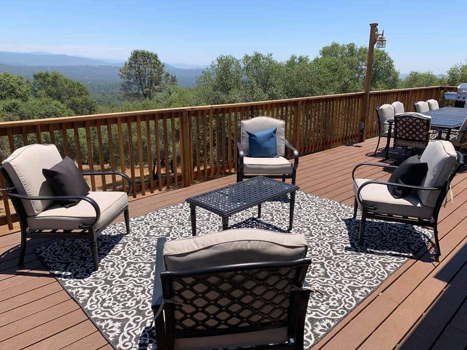 deck with outdoor seating and dining