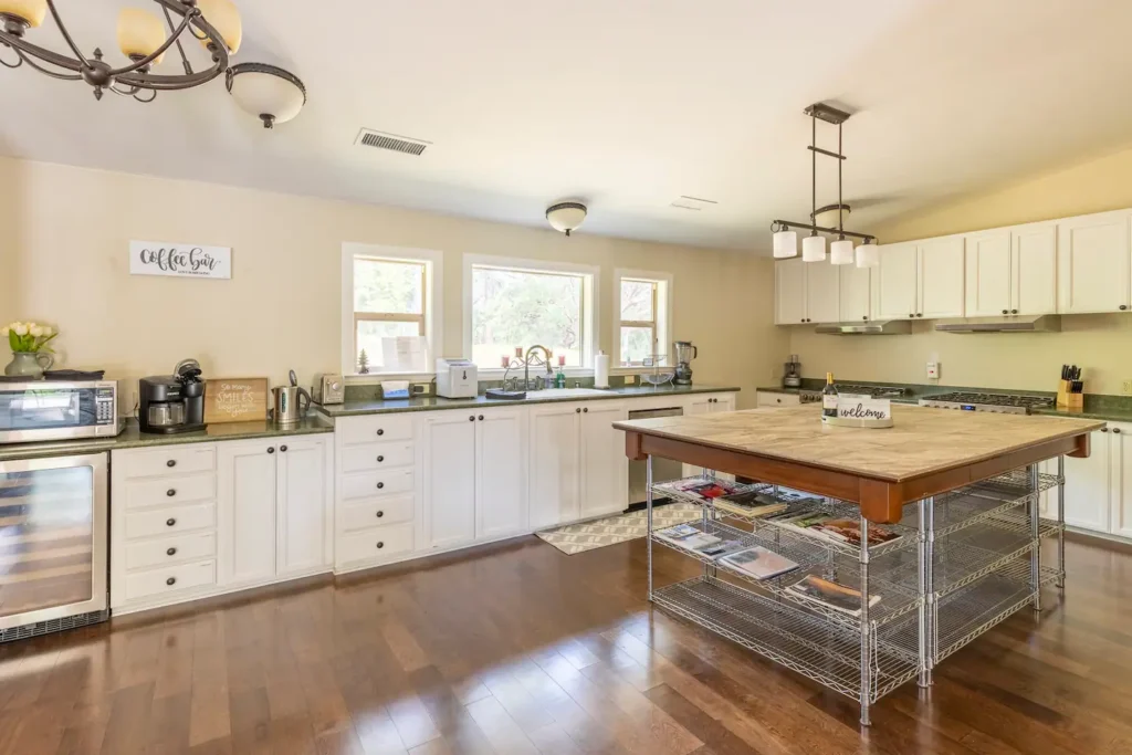 large kitchen with island