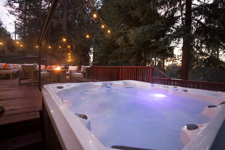 hot tub at night