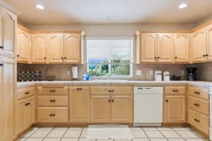 kitchen with wood cabinets