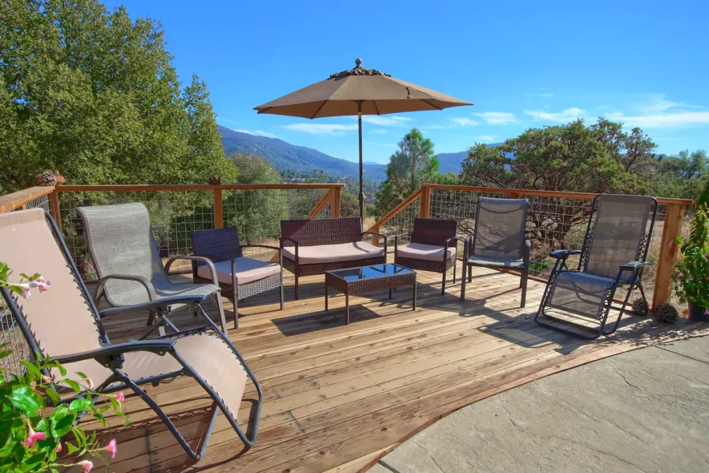 deck with outdoor seating
