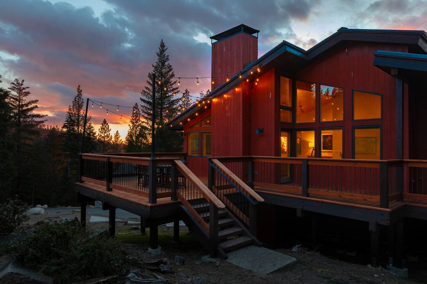 house at night