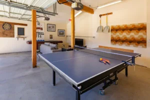 game room with ping pong table