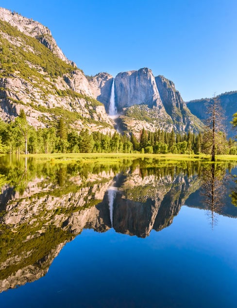 Yosemite Falls Reflected in the Merced River