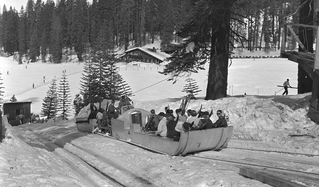 The upski transports skiers at Badger Pass during the winter.