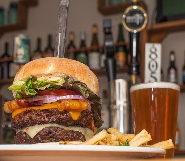 1850 burger. fries, and beer