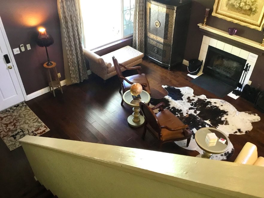 living room with fireplace