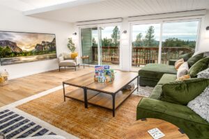living room with television