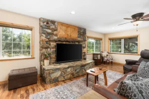 living room with television