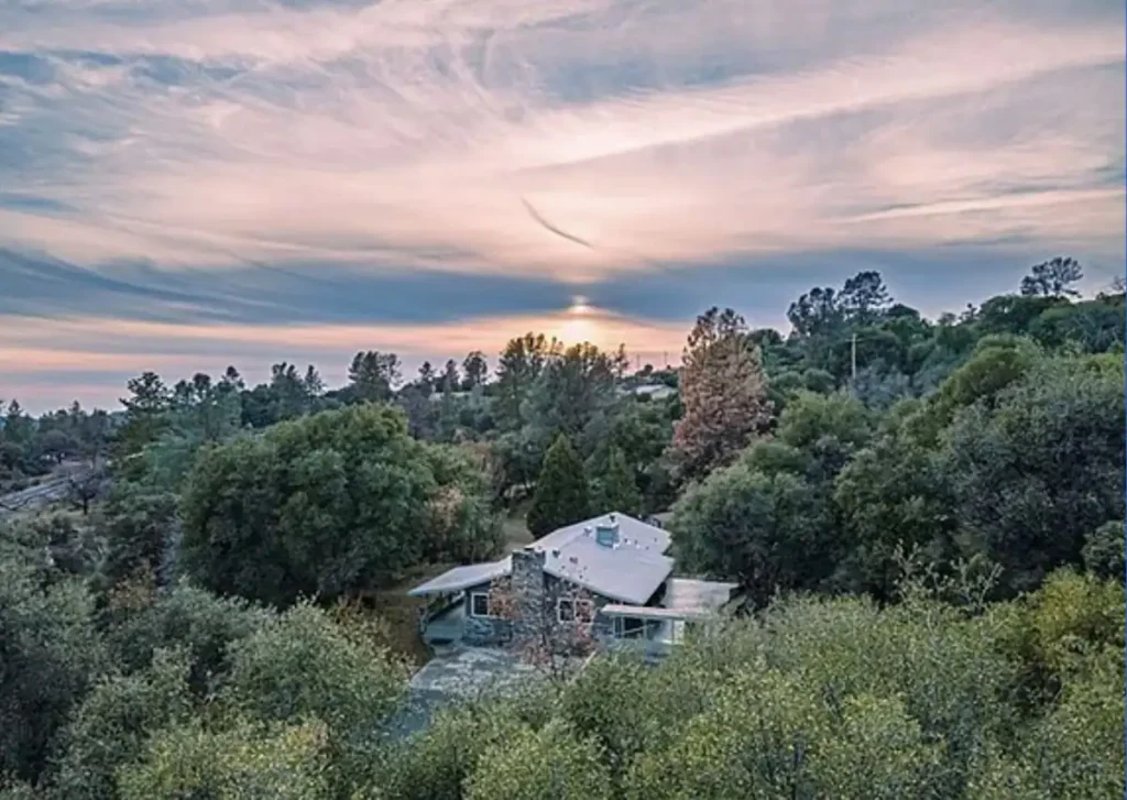 drone view of cabin