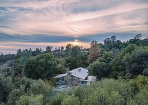 drone view of cabin