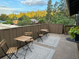 deck with outdoor seating