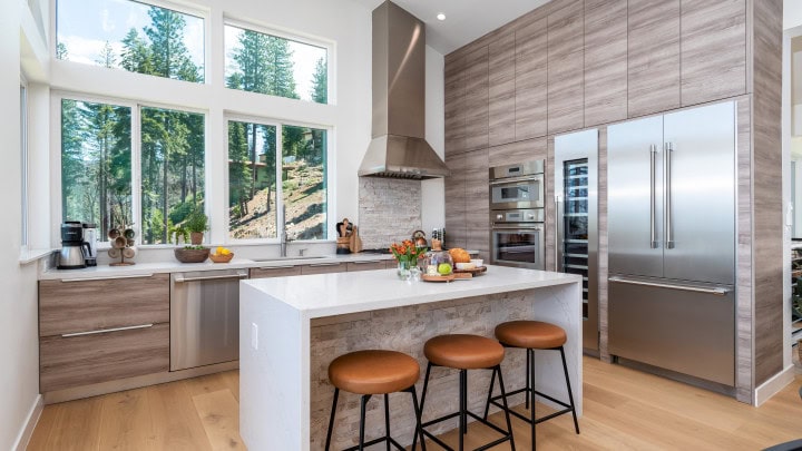 kitchen with island seating