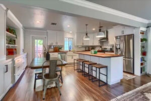 over view of dine in kitchen