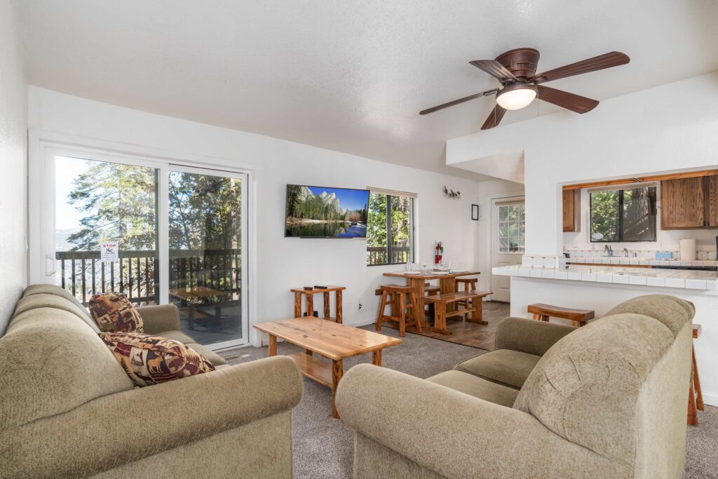 living room with seating and television