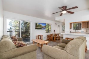 living room with seating and television