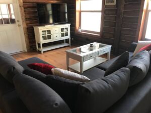 living room with television and couches