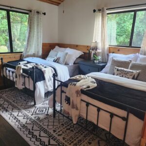 bedroom with two double beds