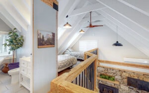 loft with two twin beds