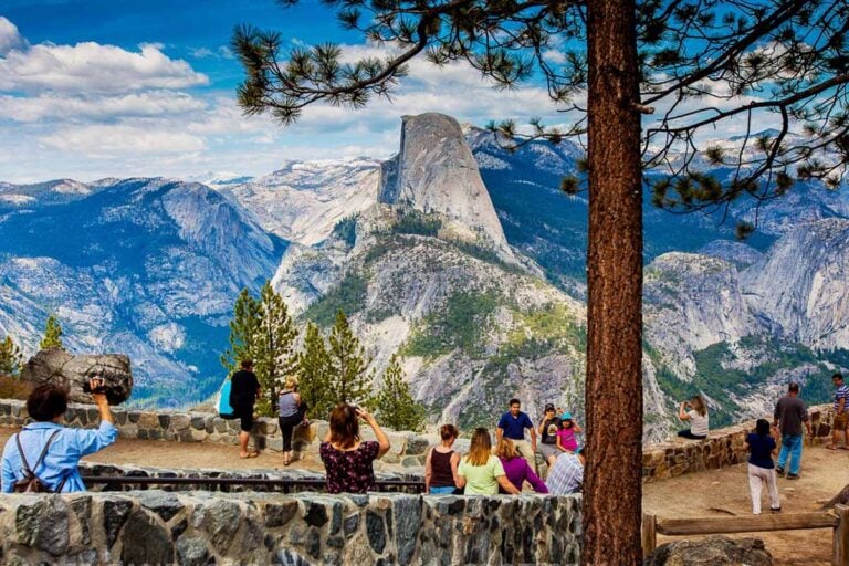 people at yosemite overlook